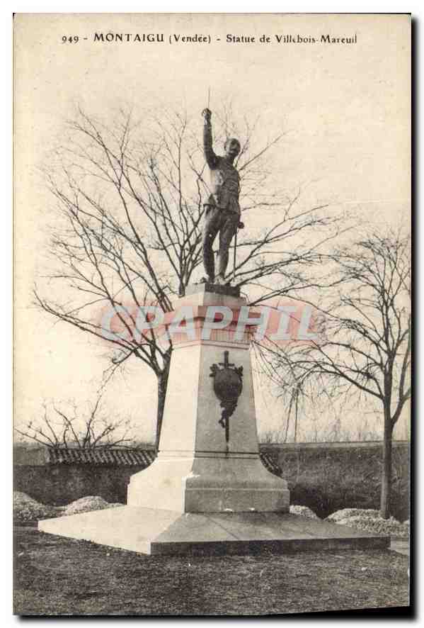 CPA Montaigu Vendee statue de Villebois Marcuil 