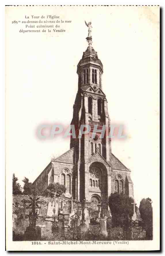 CPA Saint Michel Mont Mercure Vendee la Tour de l'eglise point Culminant du departement de la vendee