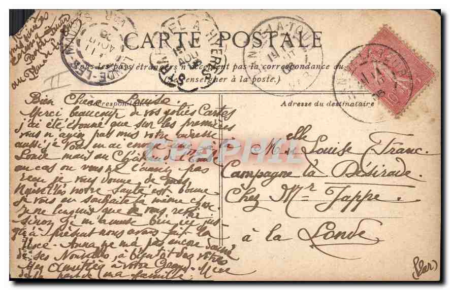 CPA Hyeres la place Grodillot et l'eglise des Anglais  — Rückseite