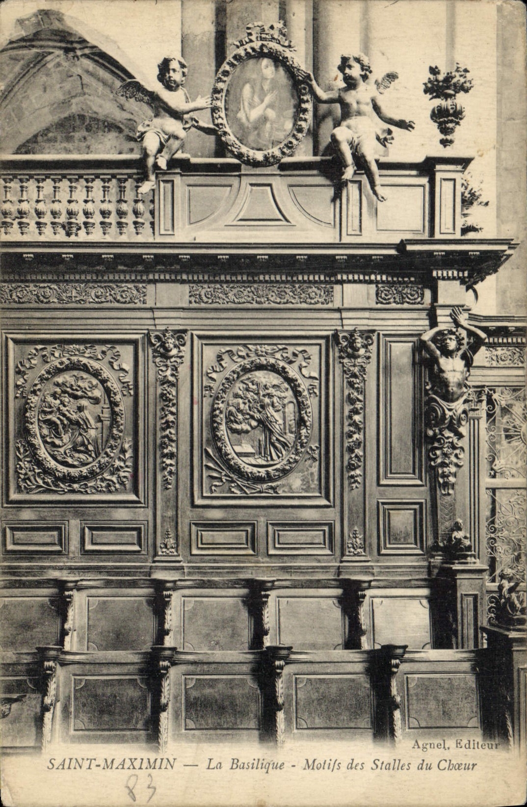 CPA Saint Maximin la Basilique Motifs des Stalles du Choeur 