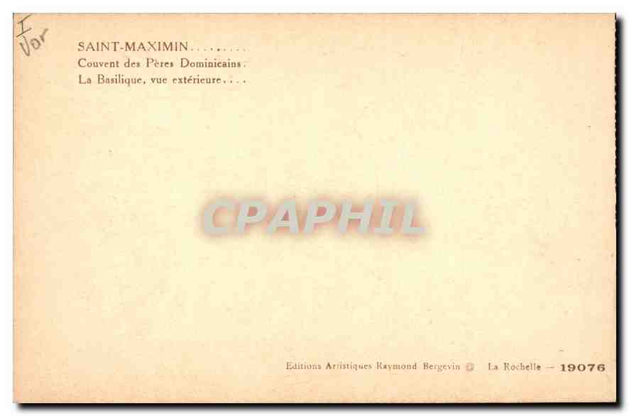 CPA Saint Maximin Couvent des Peres Dominicains la Basilique vue exterieure  — Verso