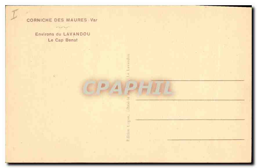 Corniche des Maures - Environs du Lavandou - Le Cap Benat — Édition Léon Lavandou — Rückseite