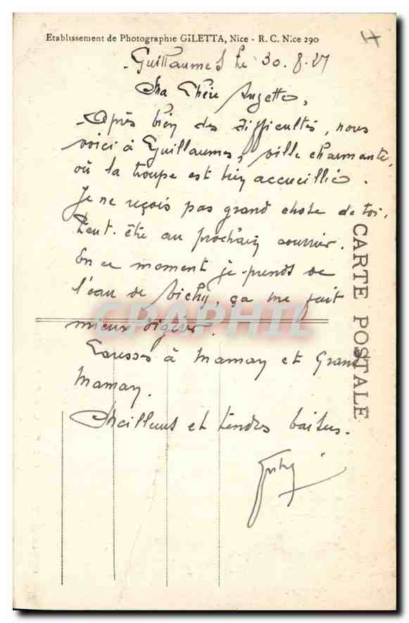 Les Clues de Guillaume dite Gorges de Daluis (A.-M.) — La Tête de Femme — Route des Alpes — HOTEL L'UNION, T.C.F., A. ROBERT, propr. — Rückseite