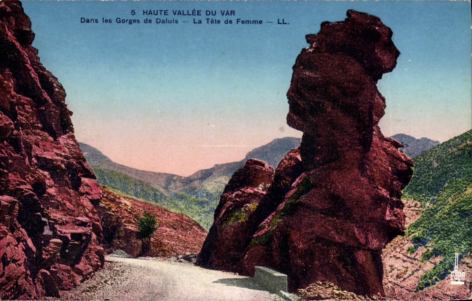 Gorges de Daluis — La Tête de Femme — LL. — Éditeur Lévy & Neurdein, Paris