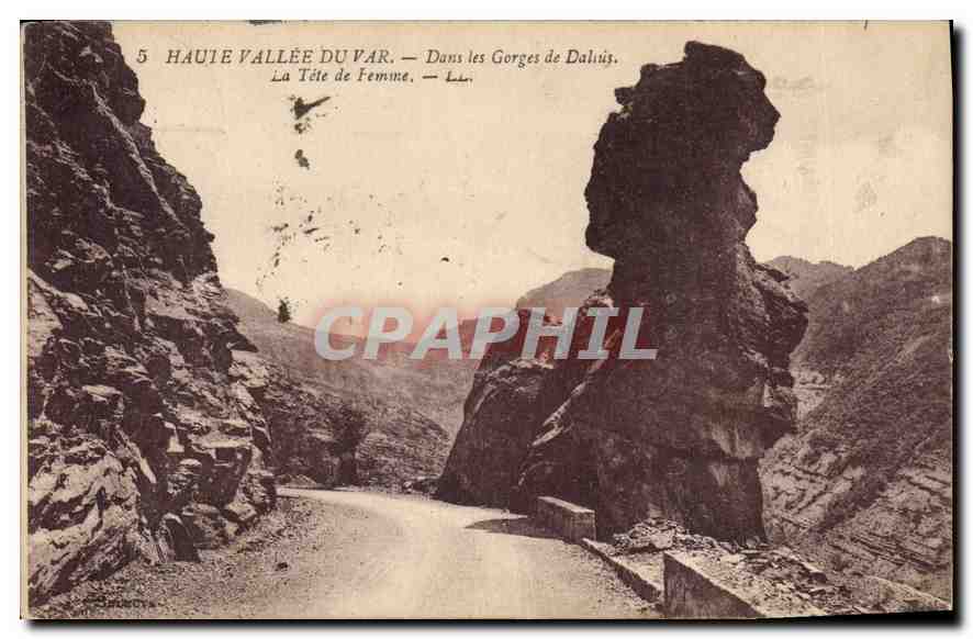 CPA Haute Vallee du Var Dans les Gorges de Daluis Le Tete de Femme 