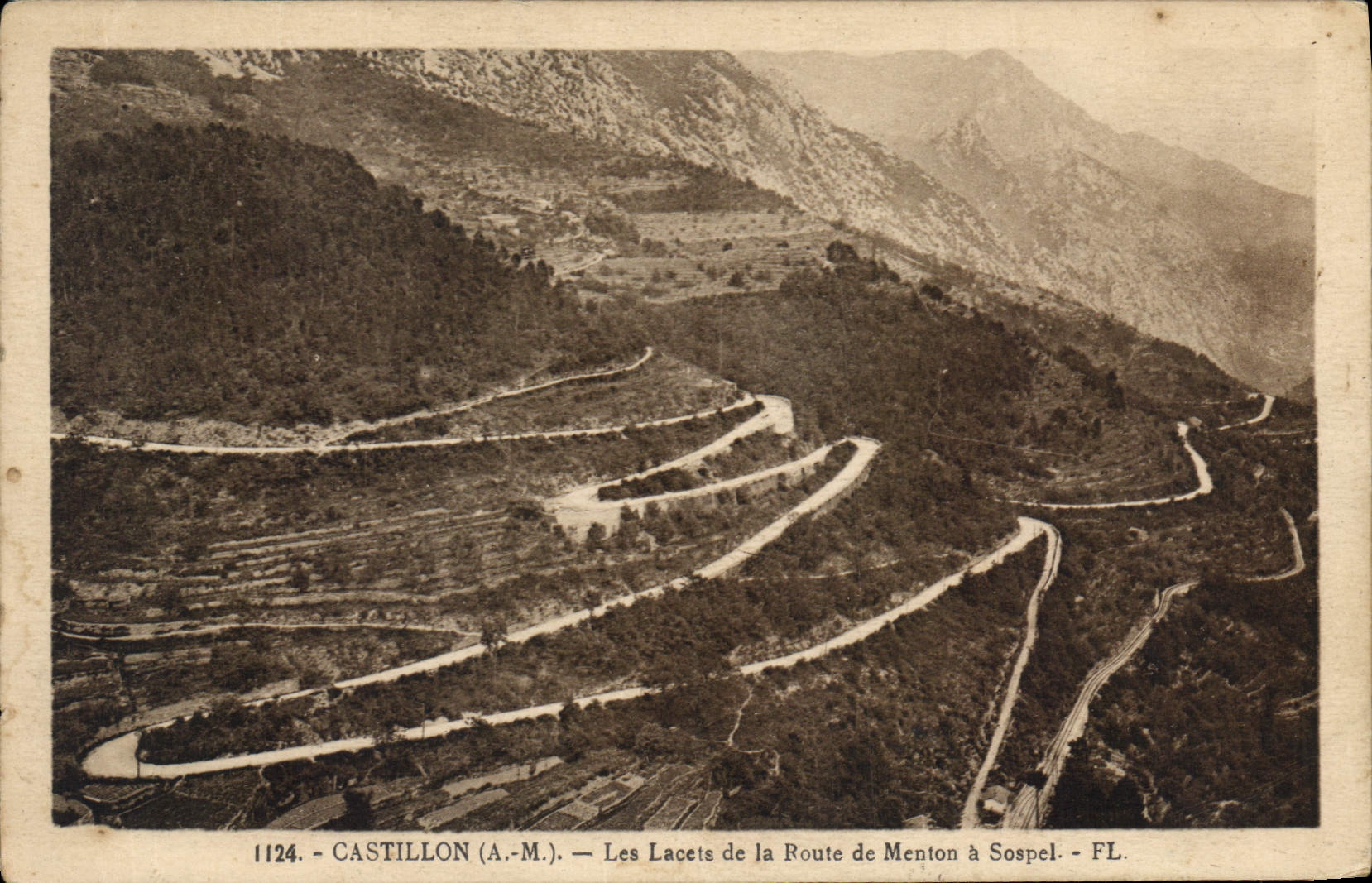 Castillon (A.-M.) — Les Lacets de la Route de Menton à Sospel — FL.