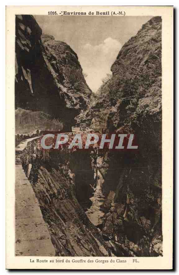 Gorges du Cians — La Route au bord du Gouffre — PL. n°1016