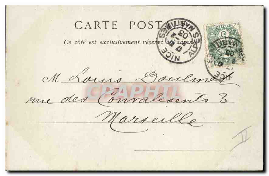 CPA Environs de Nice Chapelle du Couvent de Cimiez  — Rückseite