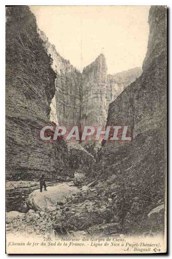 CPA Interieur des Gorges de Cians Chemin de fer du Sud de la France 