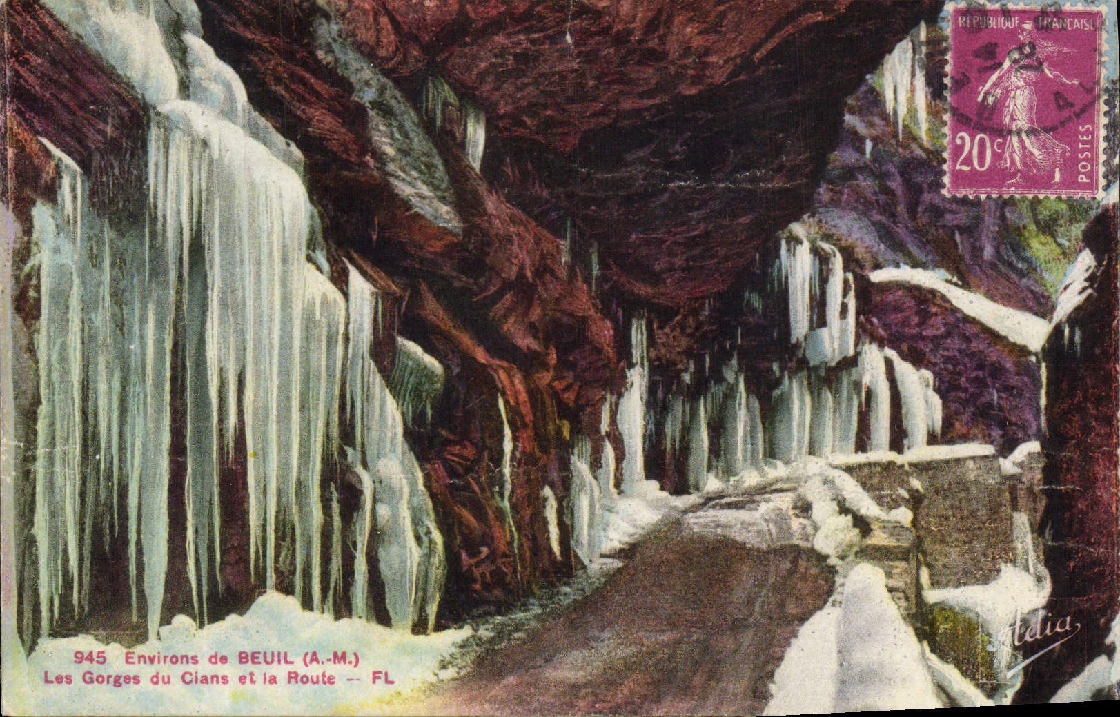 Les Gorges du Cians et la Route — Environs de BEUIL (A.-M.) — Éditeur FL