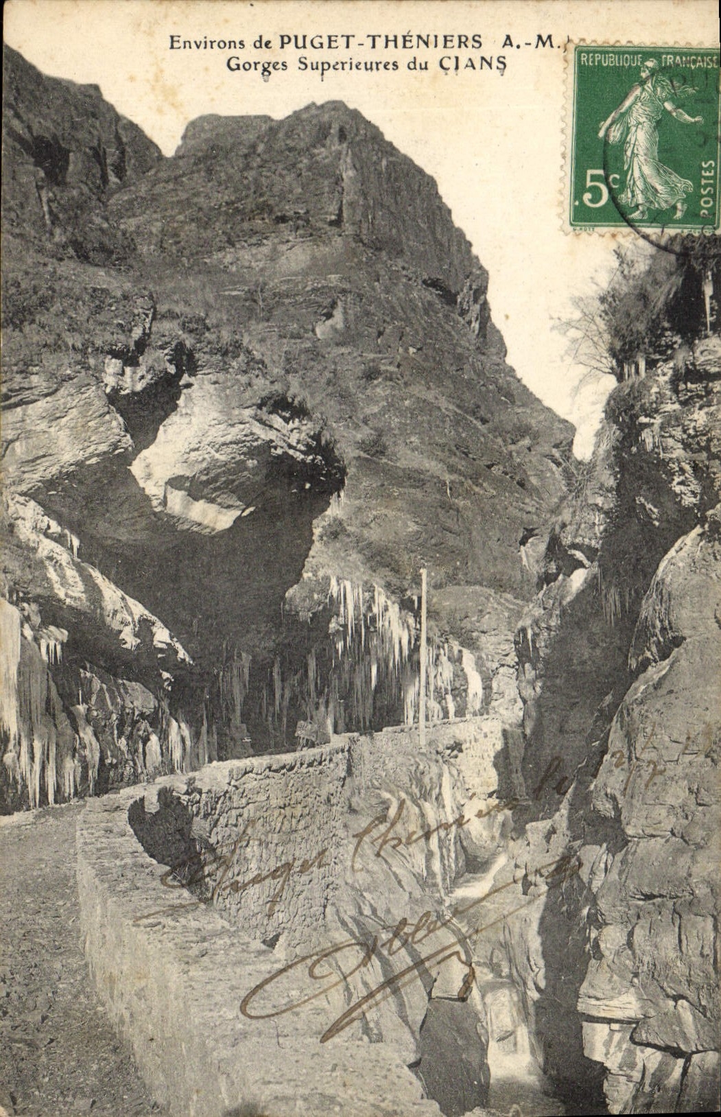 Gorges Supérieures du Cians — Environ de Puget-Théniers A.M. — Éditeur A.M.