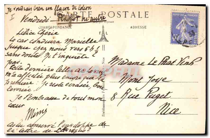 CPA Route de Beuil Les Gorges du Cians  — Rückseite