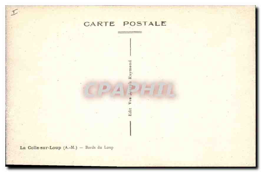 La Colle-sur-Loup — Bords du Loup — Vve Joseph Raymond — Rückseite