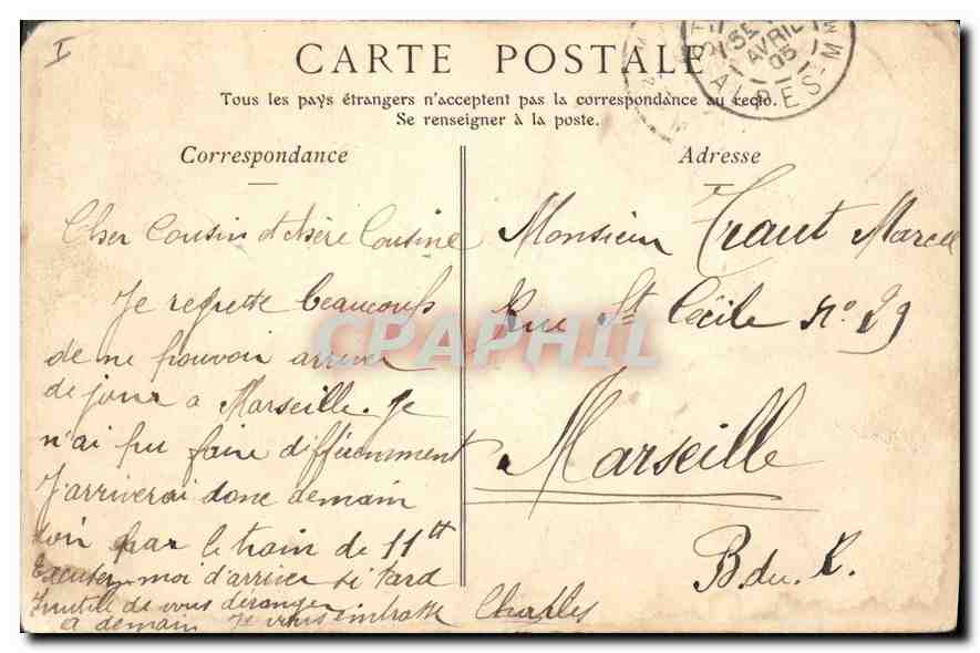 CPA Le Cap Ferral et Saint Hospice  — Verso