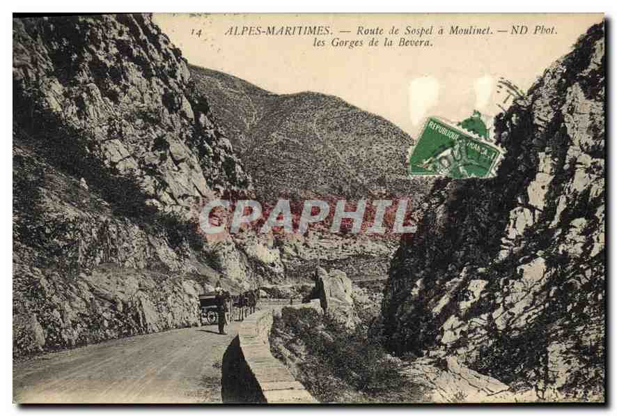 CPA Alpes Maritimes Route de Sospel a Moulinet Gorges de la Bevera 
