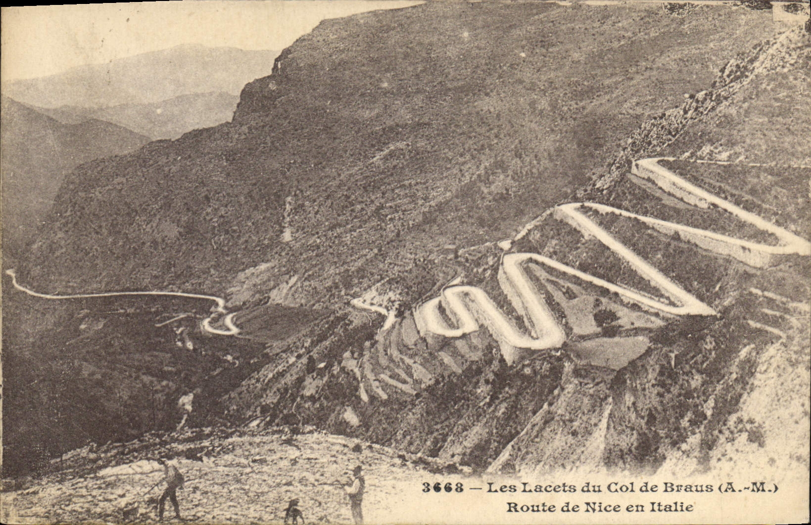 Les Lacets du Col de Braus — Route de Nice en Italie — (A.-M.) n°3668