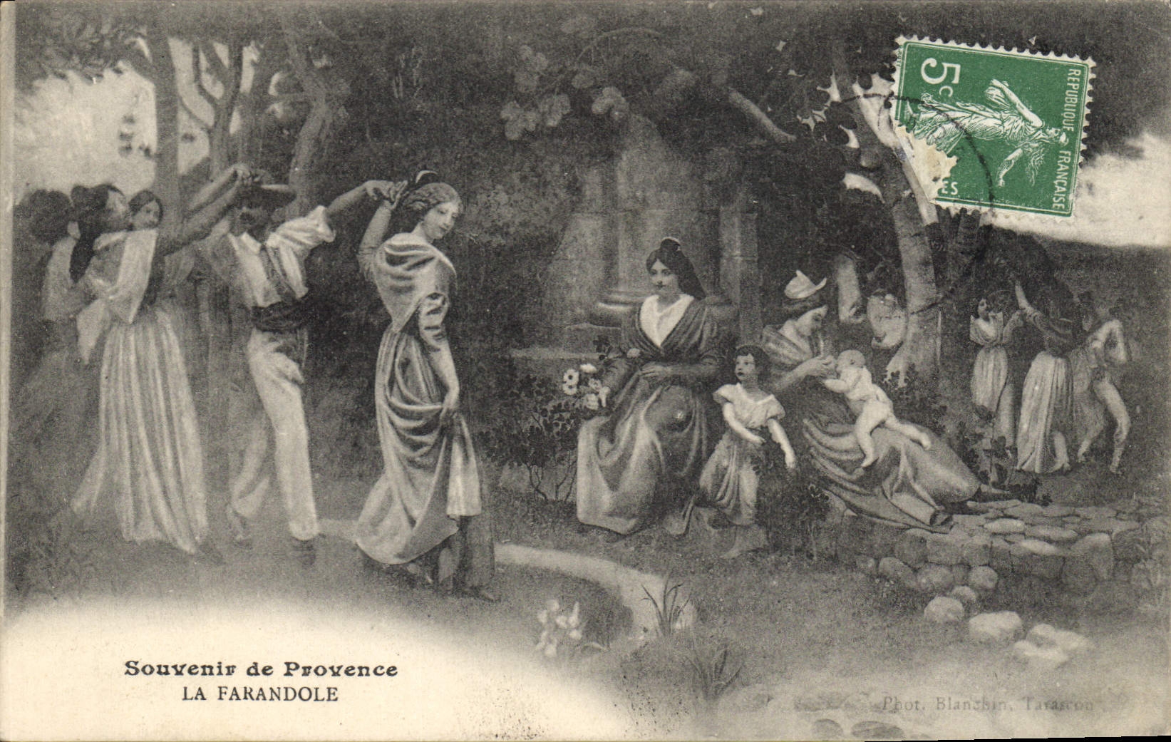 CPA Souvenir de Provence La Farandole 
