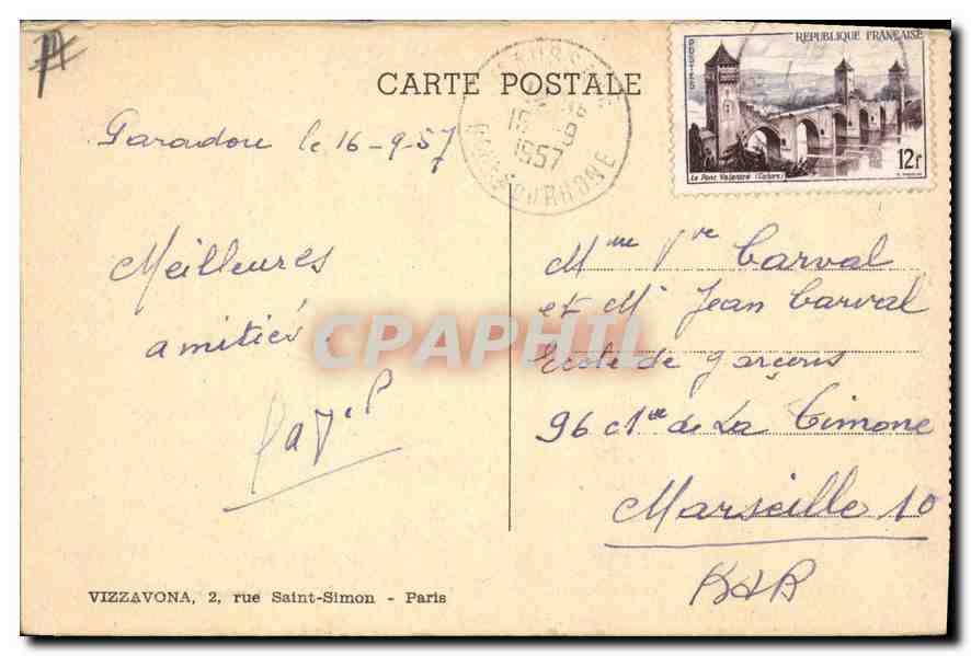 Arlesienne aux Baux — F. de Hérain — série 1 — Rückseite