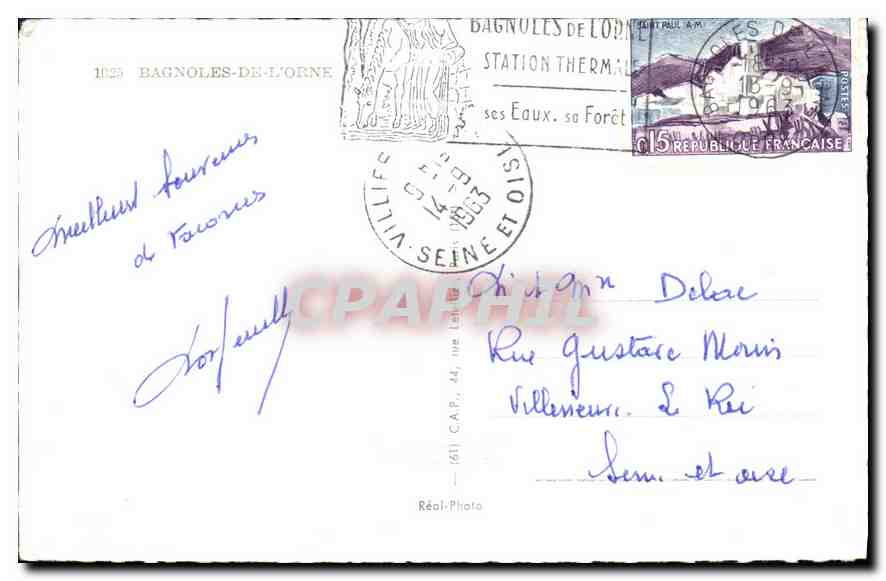 Bagnolles-de-l'Orne — Le Casino du Lac, l'Église, l'Établissement Thermal — Souvenir de Bagnolles-de-l'Orne — Rückseite