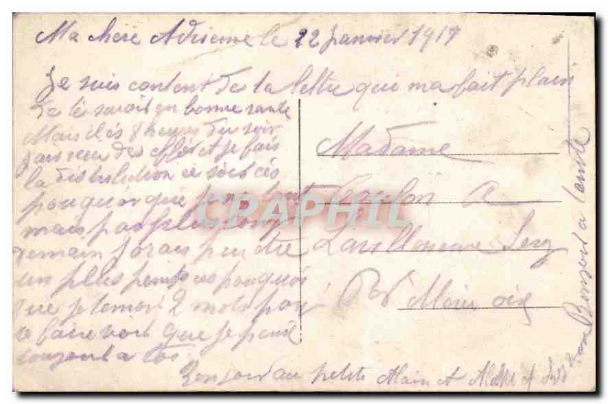 CPA Fantaisie Fleurs — Rückseite