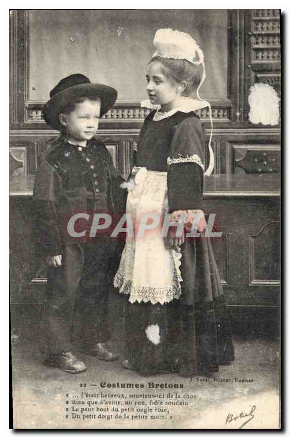 CPA Costumes Bretons Enfants Folklore