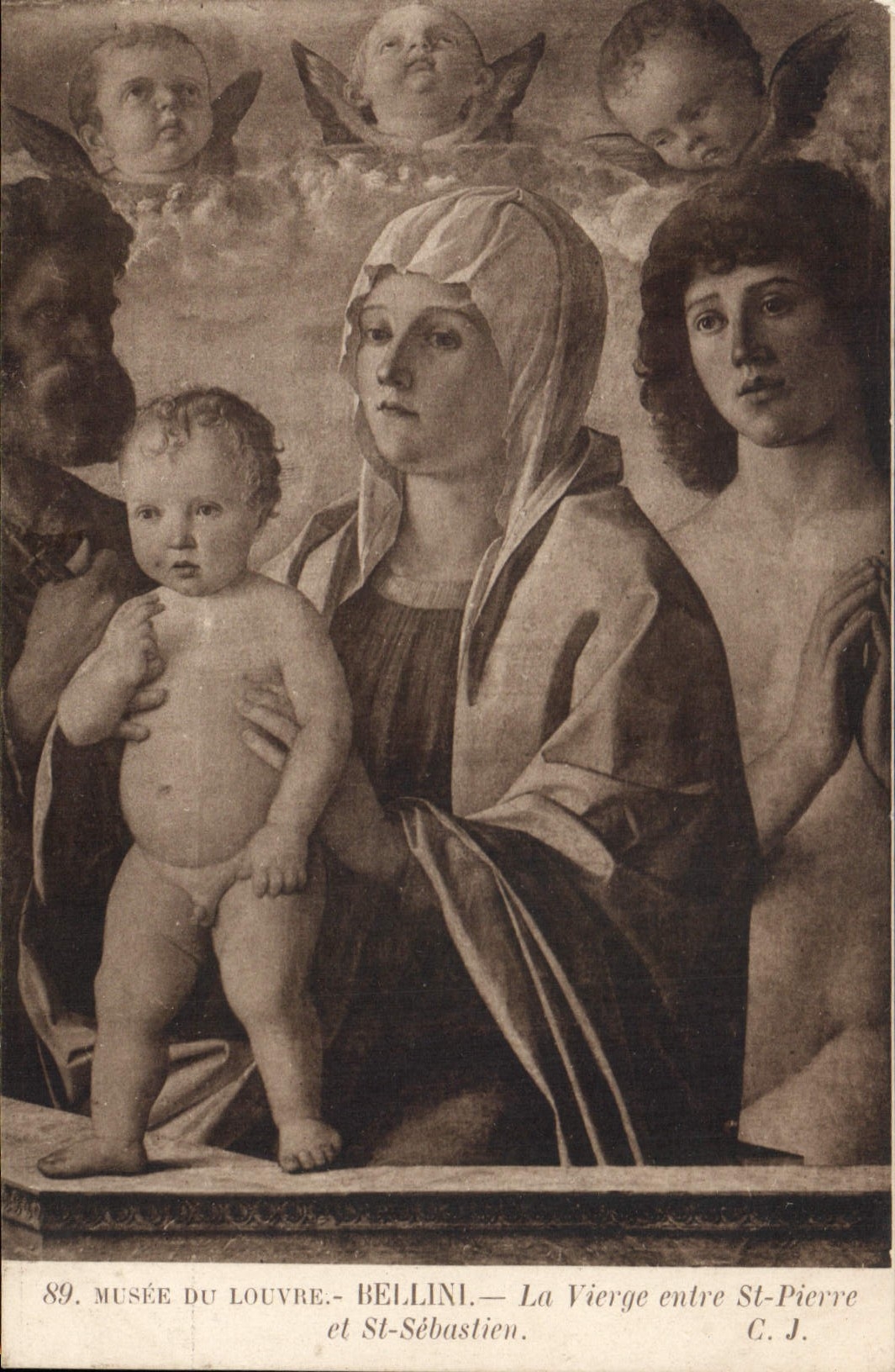 CPA Musee du Louvre Bellini La Vierge entree St Pierre et St Sebastien 