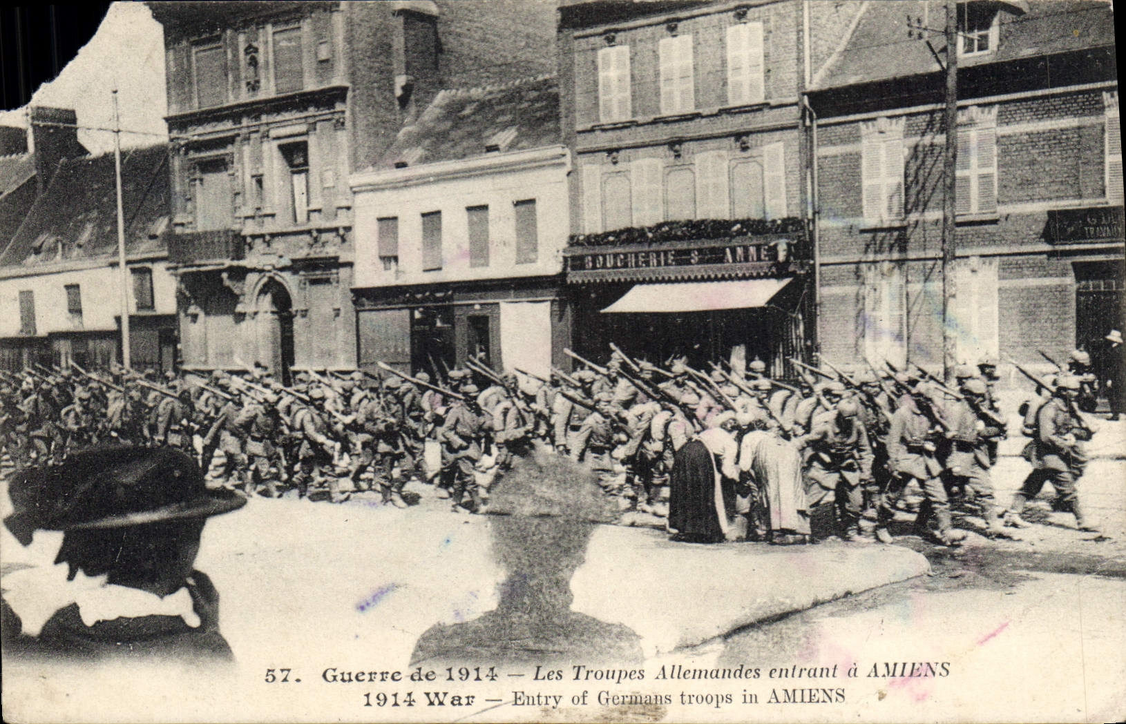 Entrée des troupes allemandes à Amiens — Guerre de 1914 — Éditeur non identifié, n° 57