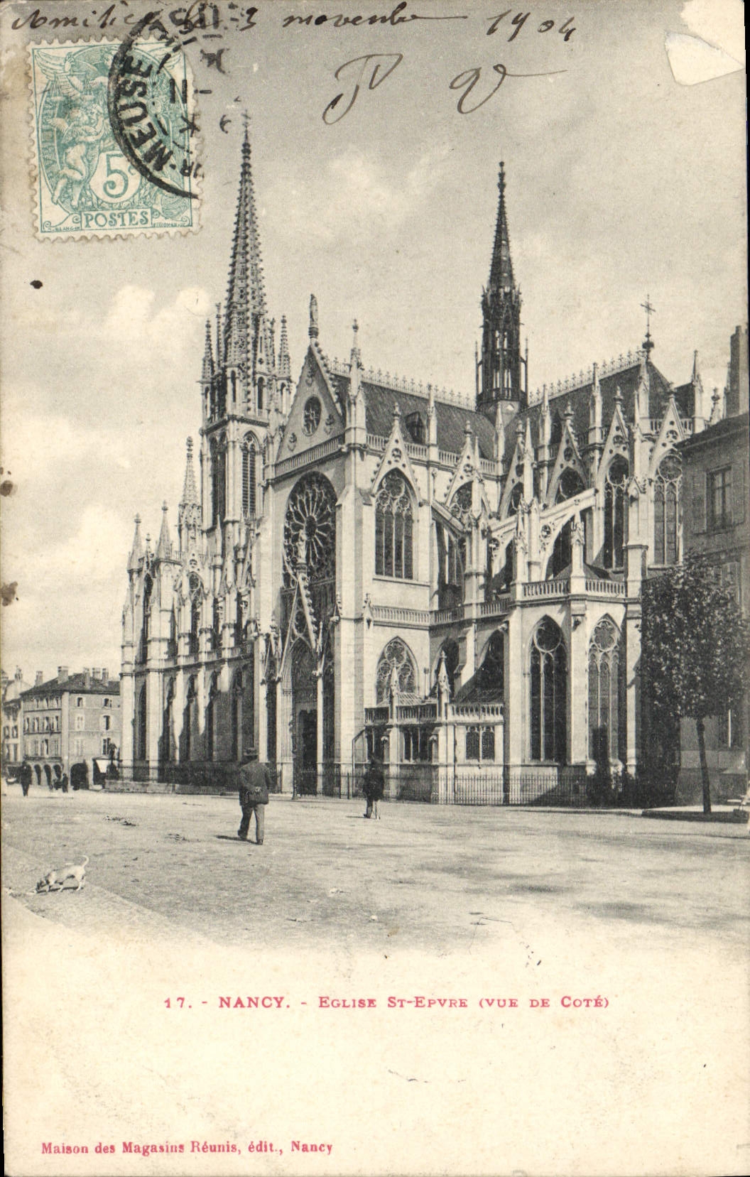 NANCY - ÉGLISE ST-EPVRE (VUE DE CÔTÉ) — Maison des Magasins Réunis, édit. Nancy, n°17