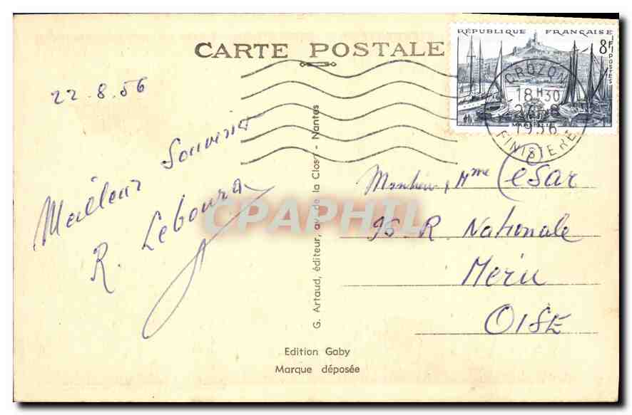CPA Morgat Percee de la Pointe du Gadar  — Rückseite
