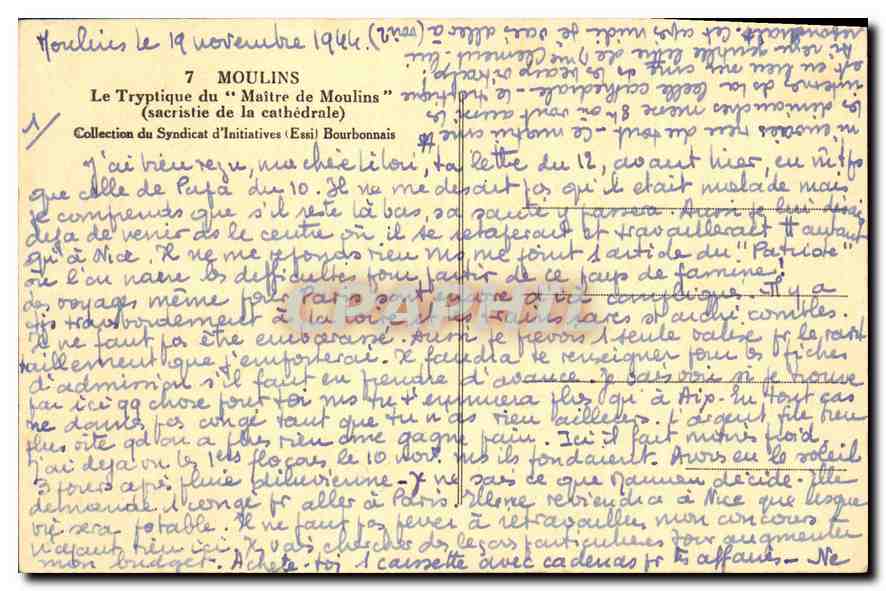 CPA Moulins Le Tryptique du Maitre de Moulins sacristie de la cathedrale  — Verso