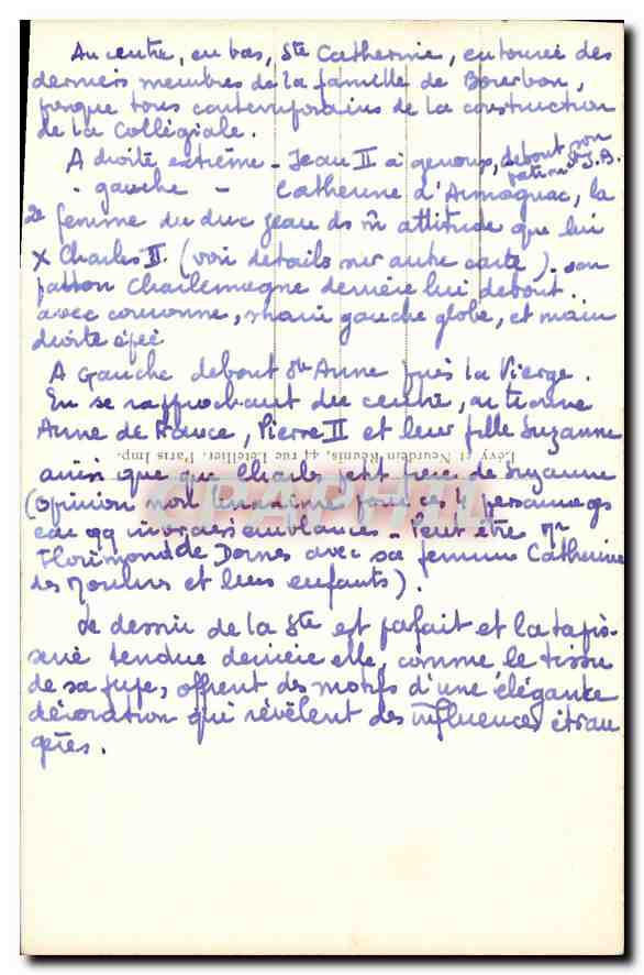 CPA Moulins Vitrail de la Cathedrale  — Verso