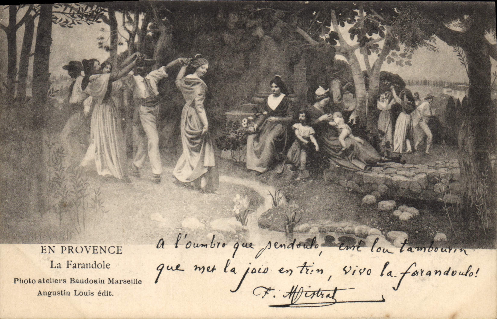 La Farandole — En Provence — Photo ateliers Baudouin, Angustin Louis édit.