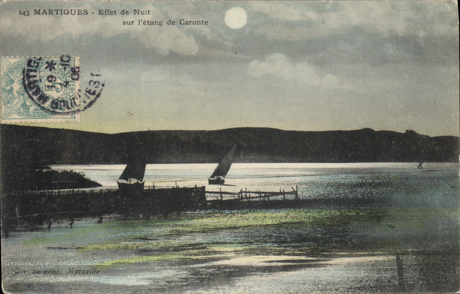 Martigues - Effet de Nuit sur l'étang de Caronte — G. de Poot, Marseille, n°243