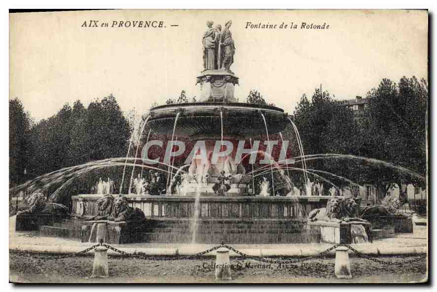 Aix-en-Provence — Fontaine de la Rolonde — Collection S. Martine, Aix-en-Provence
