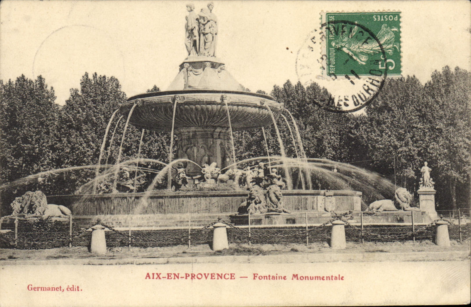 CPA Aix en Provence Fontaine Monumentale 