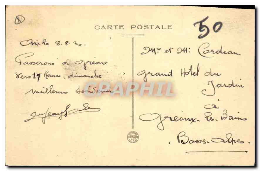 Aix-en-Provence — The Great Fountain — Publisher Boute — Back