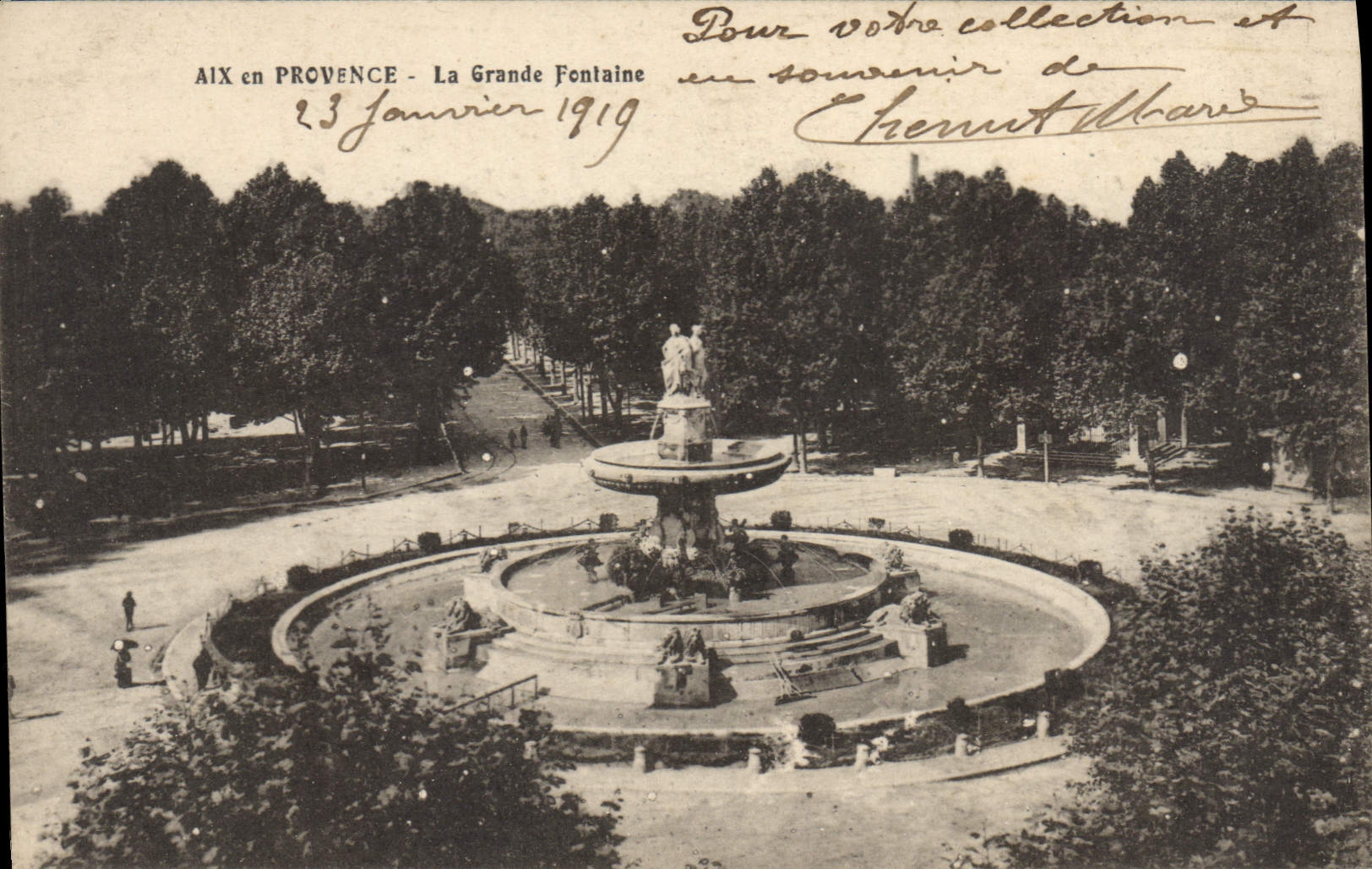 Aix en Provence — Die Große Fontaine — Unbekannter Verleger, Seriennummer nicht sichtbar