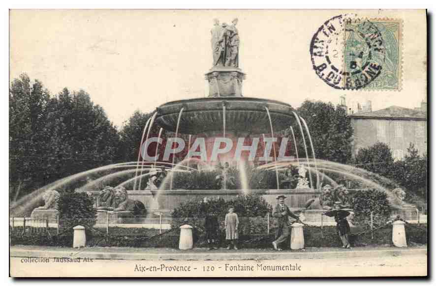 Aix-en-Provence — Monumentale Fontäne — Sammlung Jaussaud Aix