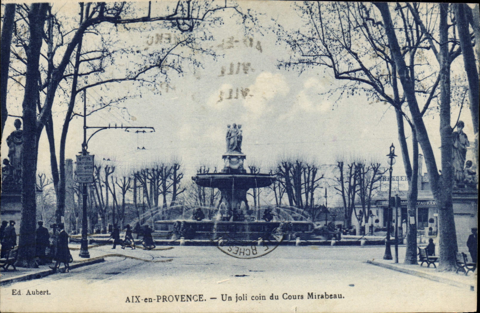 AIX-en-PROVENCE — Un joli coin du Cours Mirabeau — Ed. Aubert