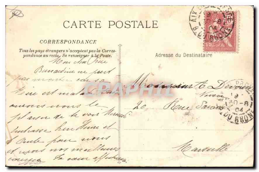 Aix-en-Provence — Fontaine Monumentale — collection Jaussaud — Verso