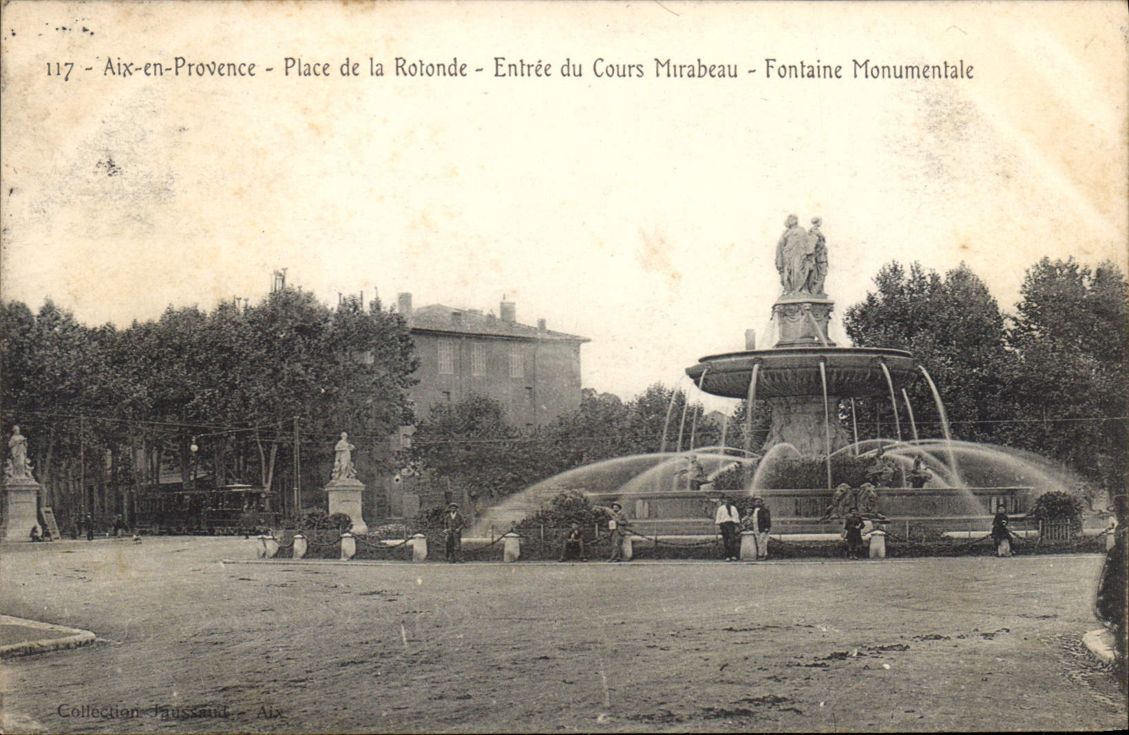Aix-en-Provence - Plaza de la Rotonda - Entrada del Cours Mirabeau - Fuente Monumental — Colección Haussant