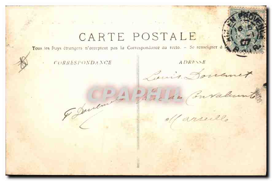 Aix-en-Provence - Plaza de la Rotonda - Entrada del Cours Mirabeau - Fuente Monumental — Colección Haussant — Reverso