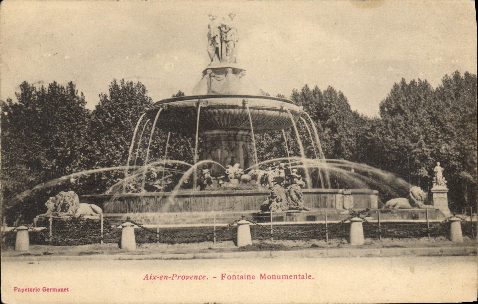 Aix-en-Provence — Monumentale Fontäne — Papeterie Germanet