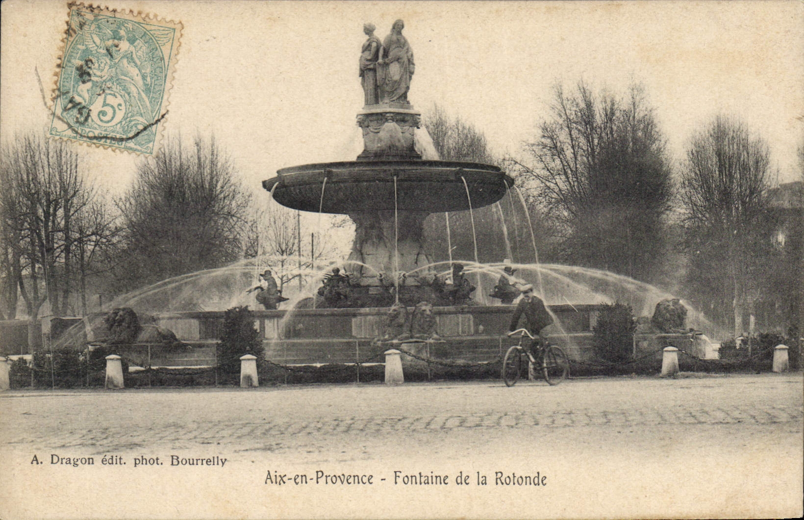 Aix-en-Provence — Fontaine de la Rotonde — Verlag A. Dragon, Fotografie Bourrelly