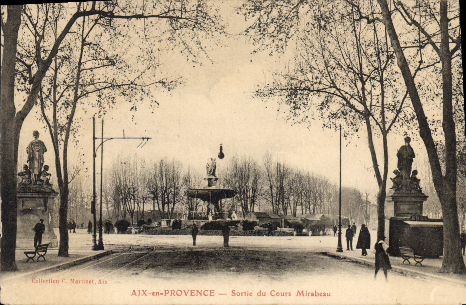AIX-en-PROVENCE — Ausgang des Cours Mirabeau — Sammlung G. Martinet, Aix