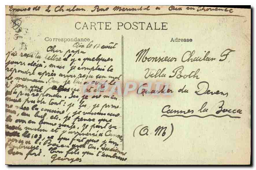 AIX-en-PROVENCE — La Grande Fontaine — Édition J.-B. Bours d'Aix — Verso