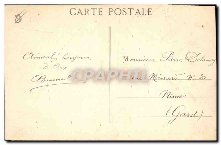 CPA Aix en Provence La Fontaine monumentale  — Rückseite