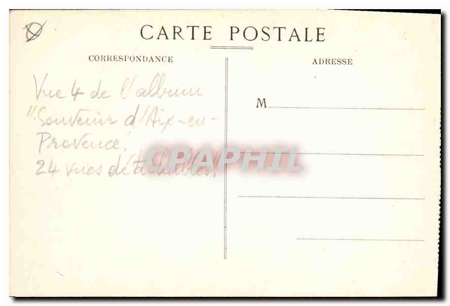 Aix-en-Provence — Uscita del Cours Mirabeau — Coll. Jaussaud, Aix — Verso