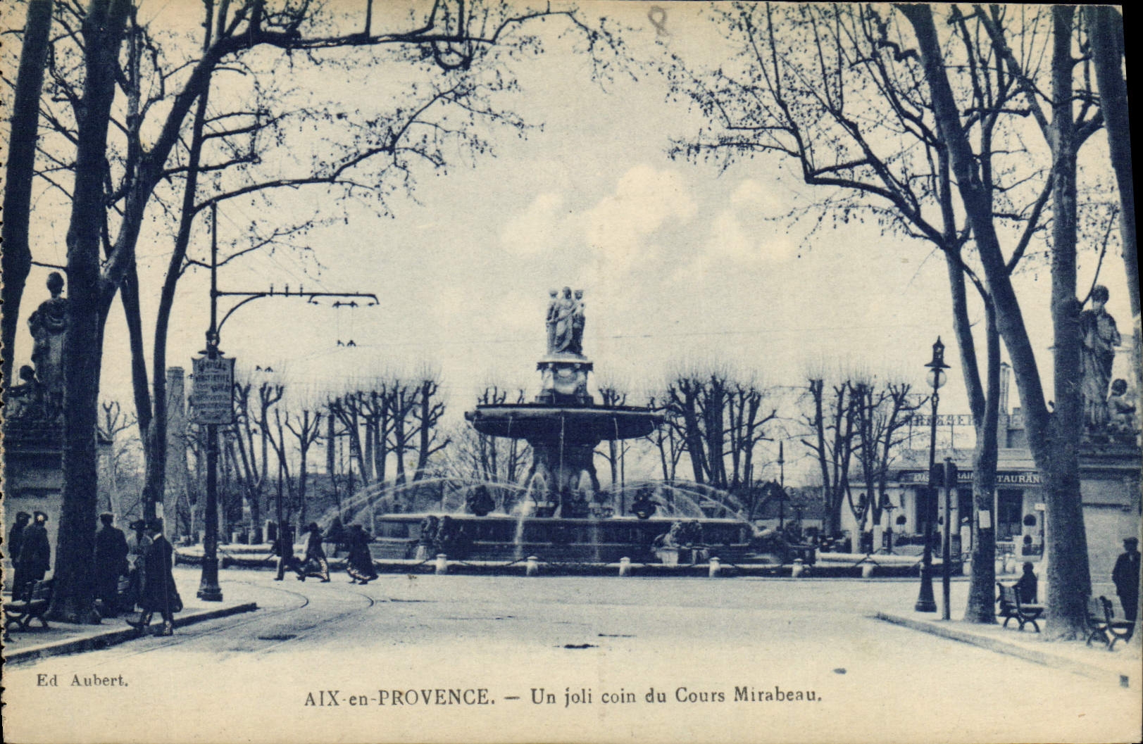 AIX-en-PROVENCE — Un joli coin du Cours Mirabeau — Ed Aubert