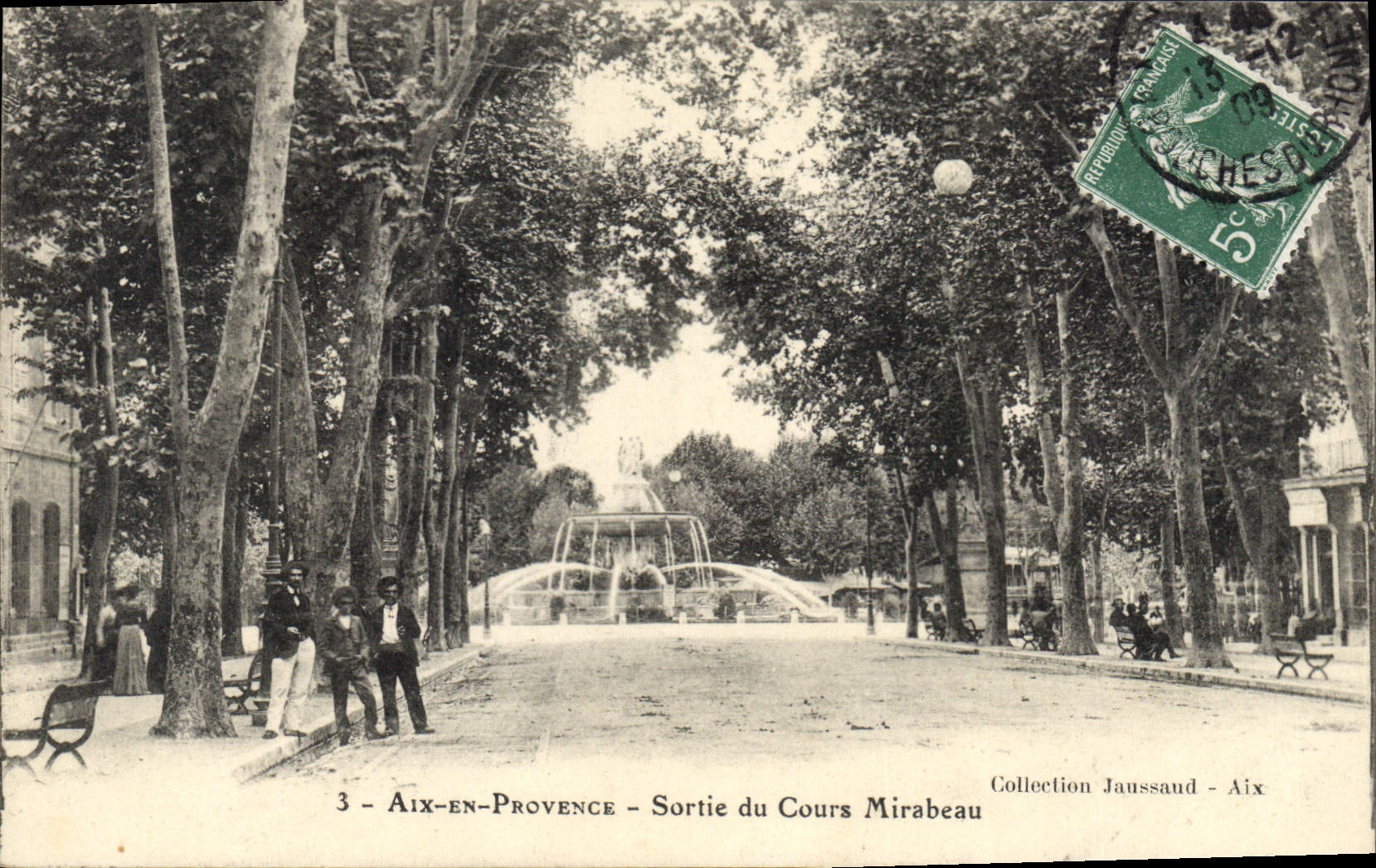 Aix-en-Provence — Sortie du Cours Mirabeau — Collection Jaussaud